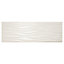Soft travertin Ivory Gloss 3D decor Stone effect Ceramic Tile, Pack of 9, (L)600mm (W)200mm