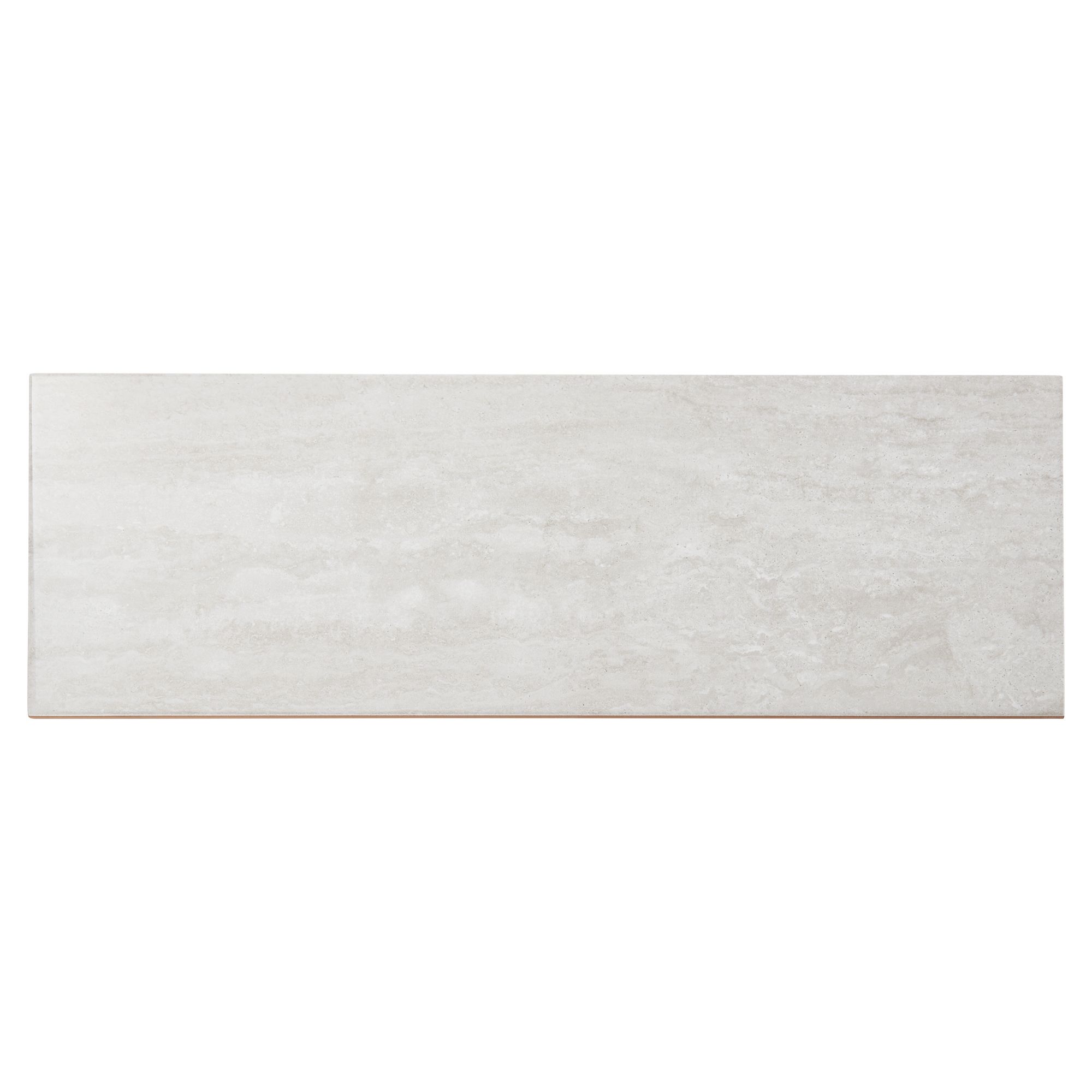 Soft travertin Light grey Gloss Stone effect Ceramic Tile, Pack of 9, (L)600mm (W)200mm