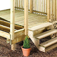 Softwood 3 step Deck riser (L) 813mm