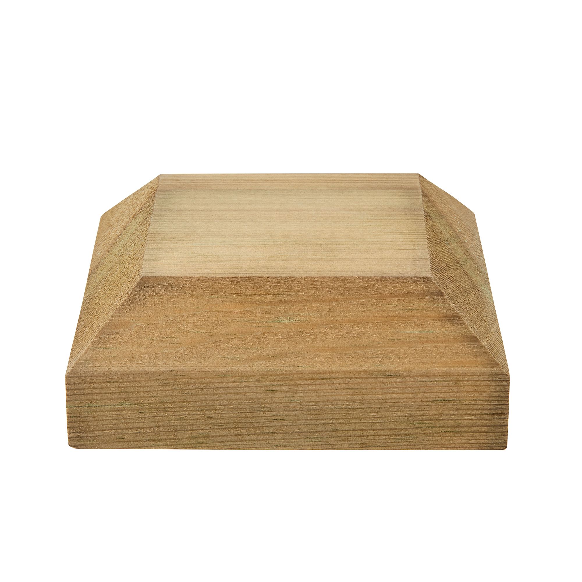 Softwood Contemporary Fence post cap, Green (W)125mm