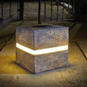 Solar Grey Cube Solar-powered LED Outdoor Decorative light