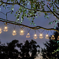 Solar Metal cage Solar-powered Warm white 10 LED Outdoor String lights