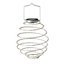 Solar Silver effect Spiral Solar-powered LED Outdoor Hanging light, Pack of 4