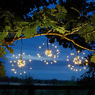 Solar Starburst Solar-powered Warm white & multicolour 96 LED Outdoor String lights, Set of 3