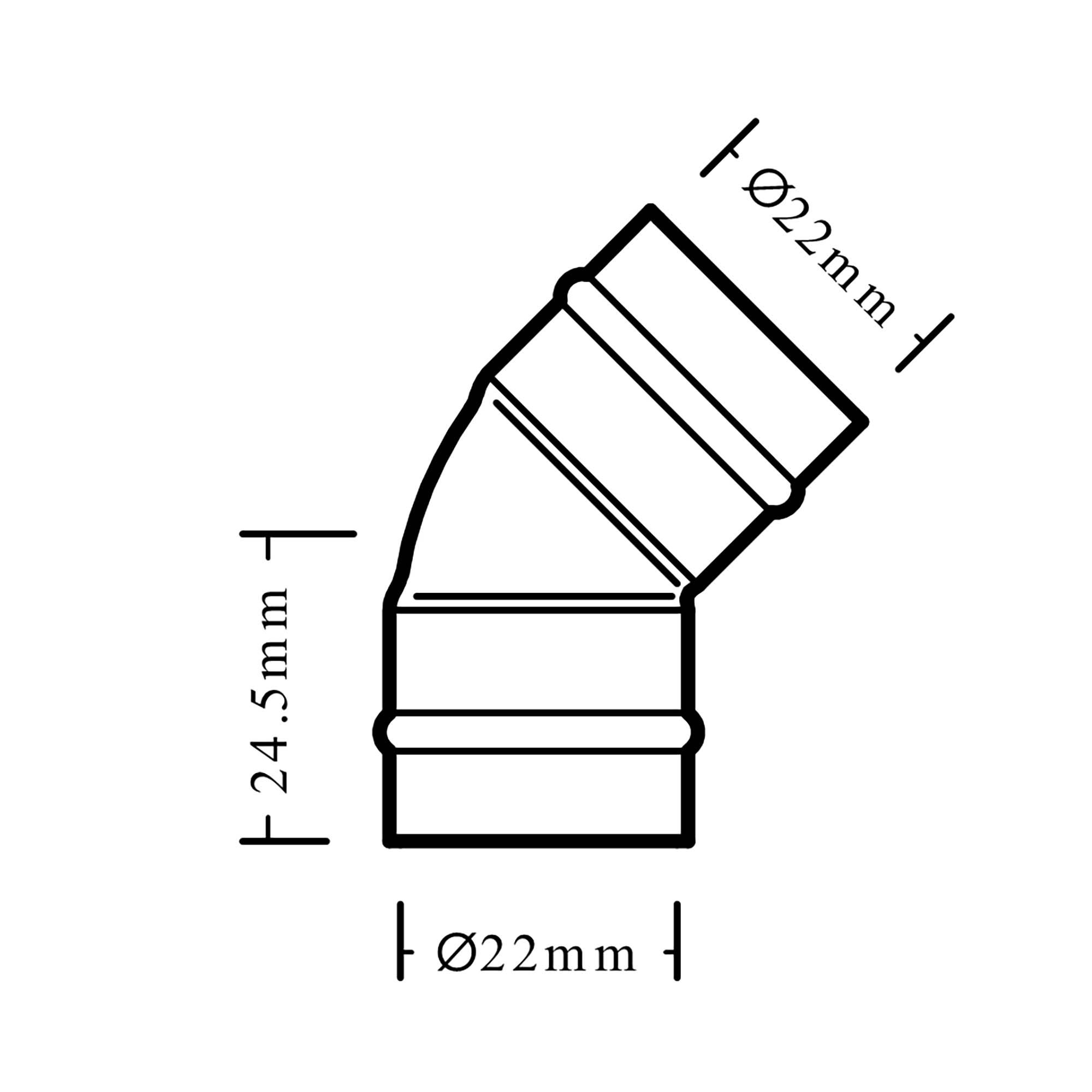 Solder ring Obtuse Pipe elbow (Dia)22mm 22mm