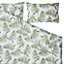 Sophia Leaves Green & white Double Duvet cover & pillow case set
