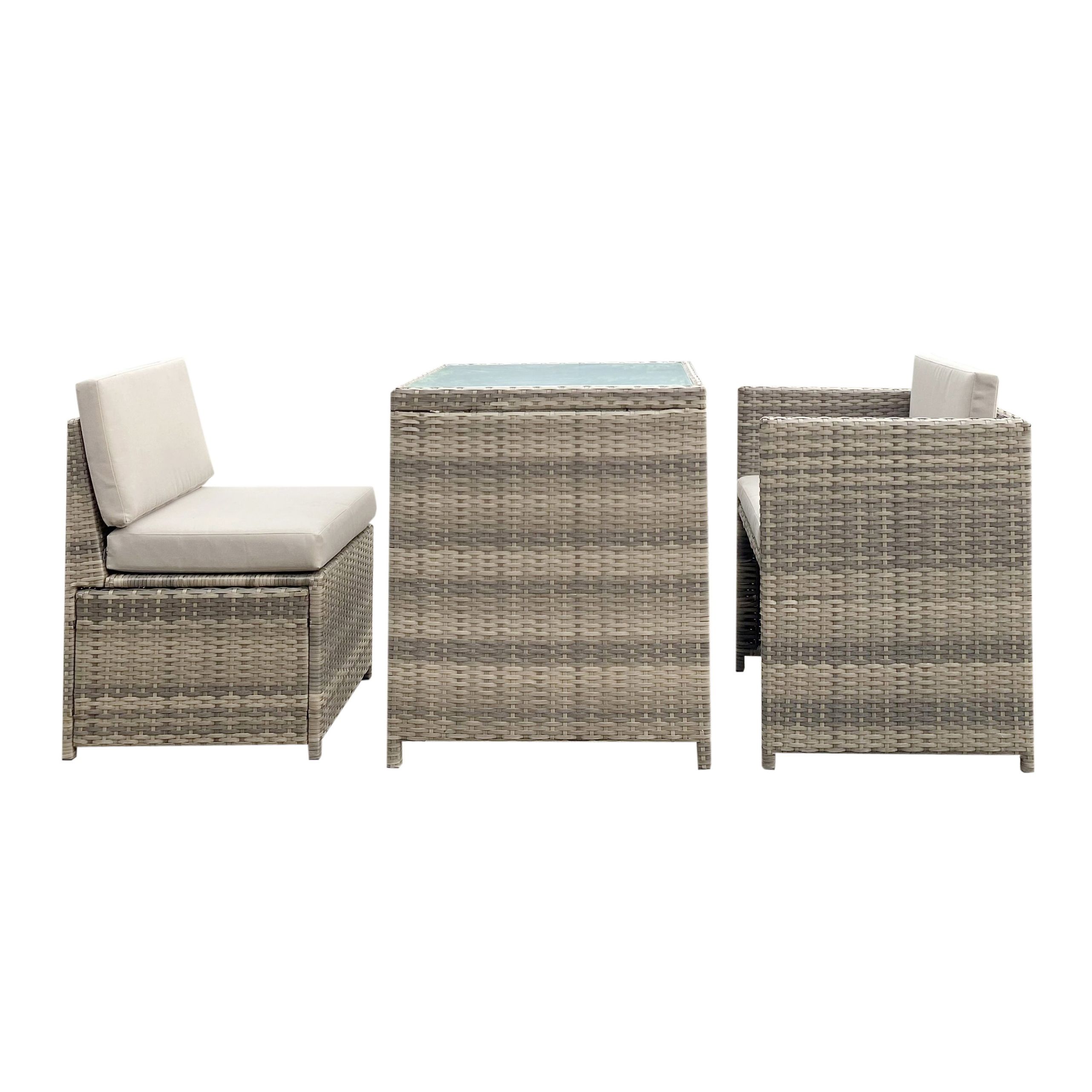 Soron Brown Rattan effect 2 Seater Dining set