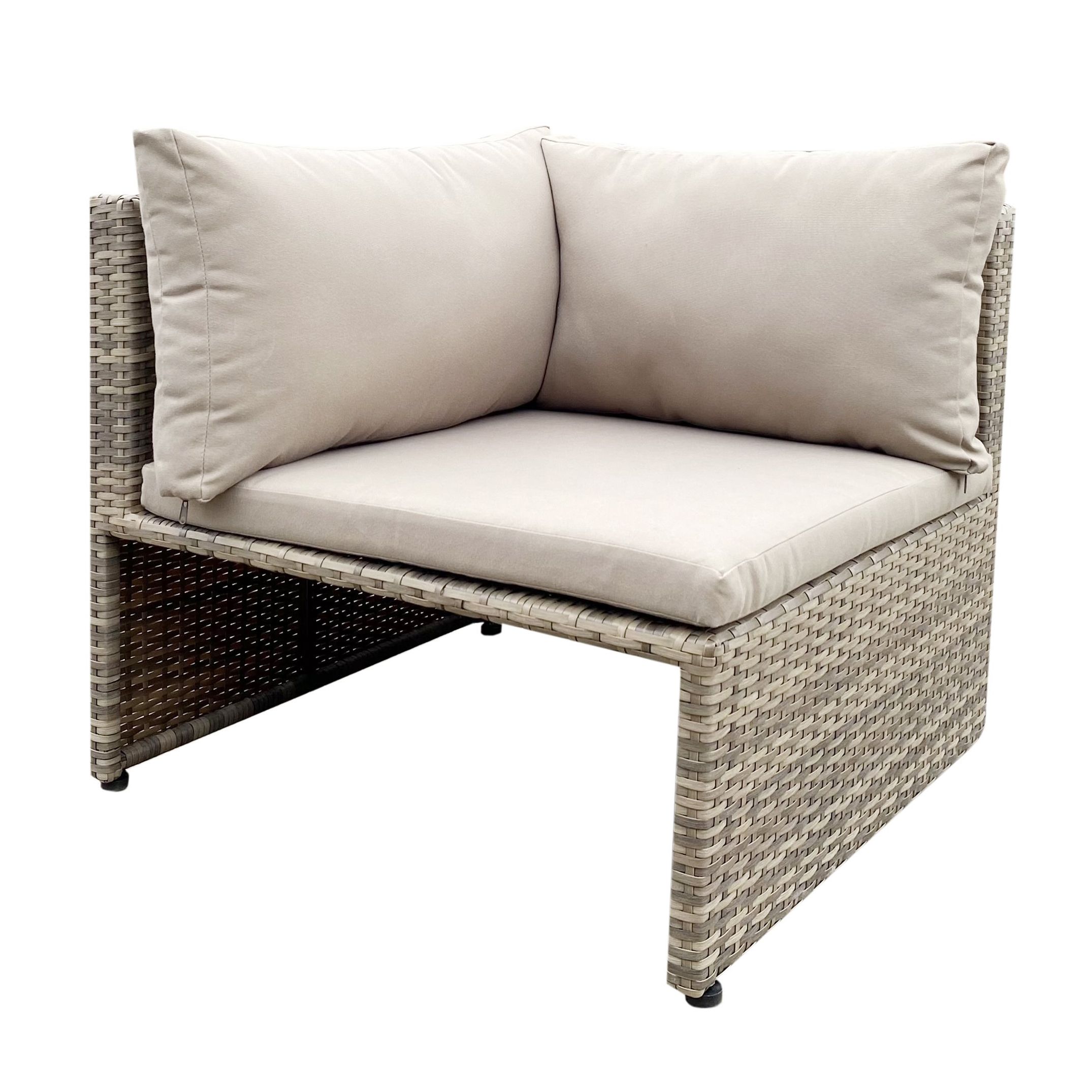 Soron Brown Rattan effect 3 Seater Coffee set