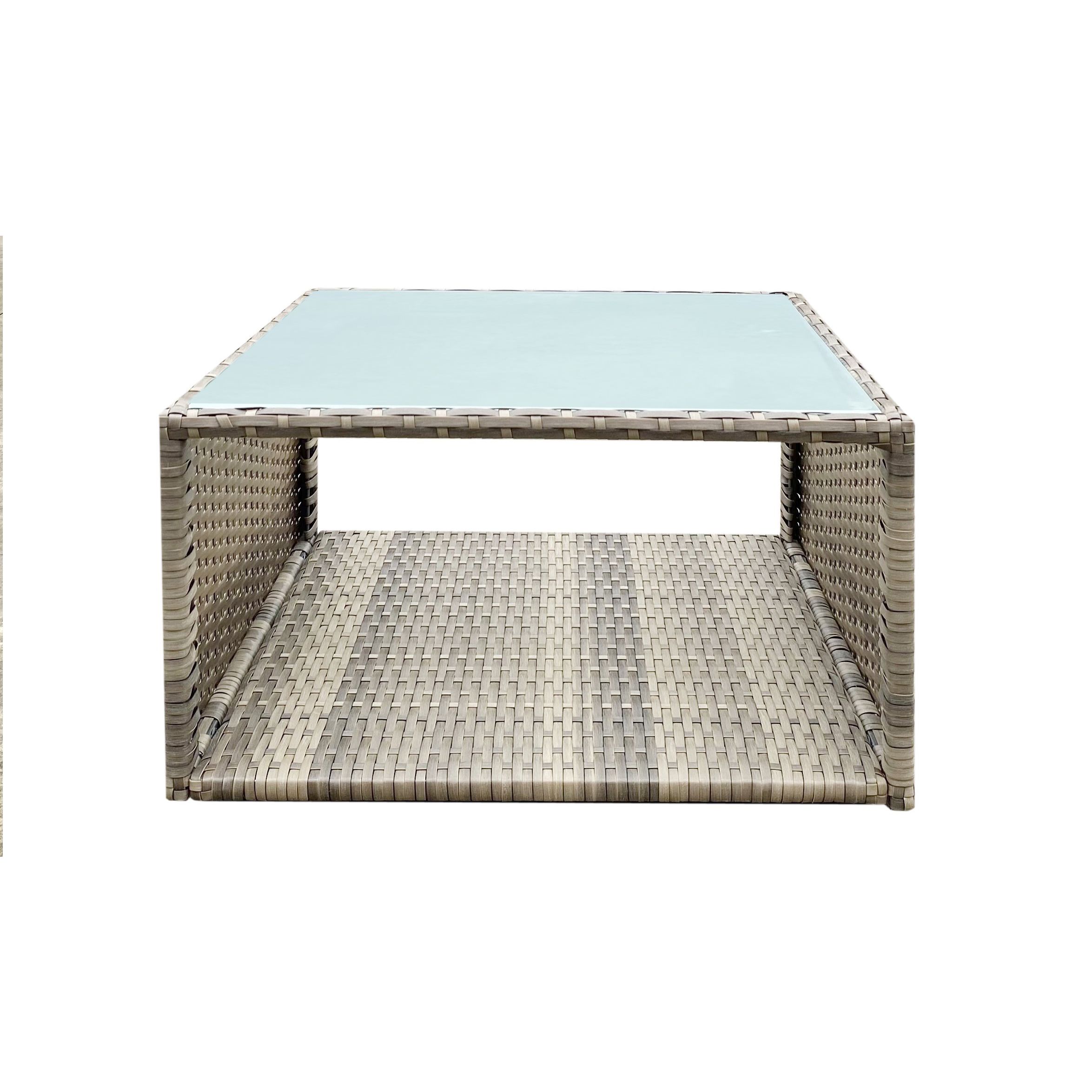 Soron Brown Rattan effect 3 Seater Coffee set