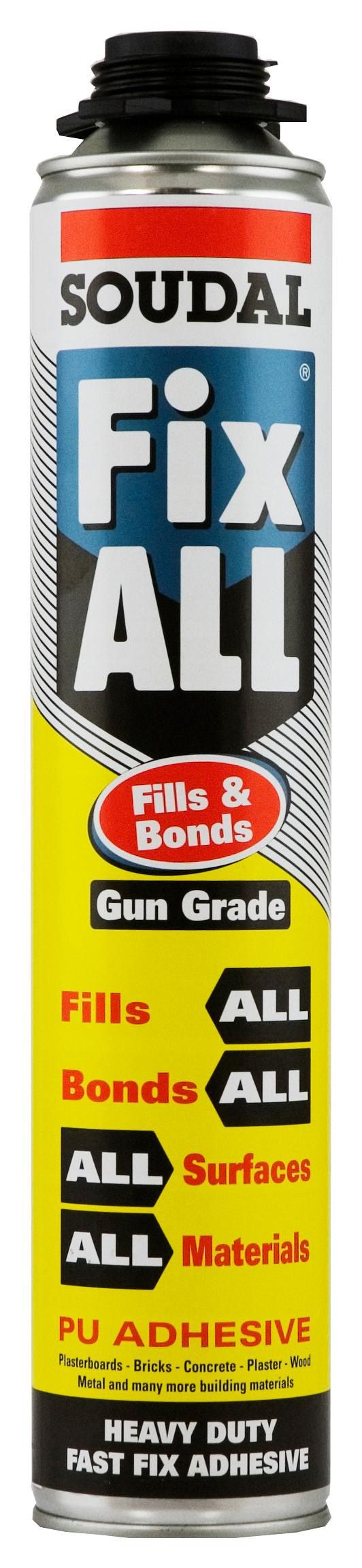 Soudal Fix ALL Fills & Bonds Gun grade Adhesive foam 750ml