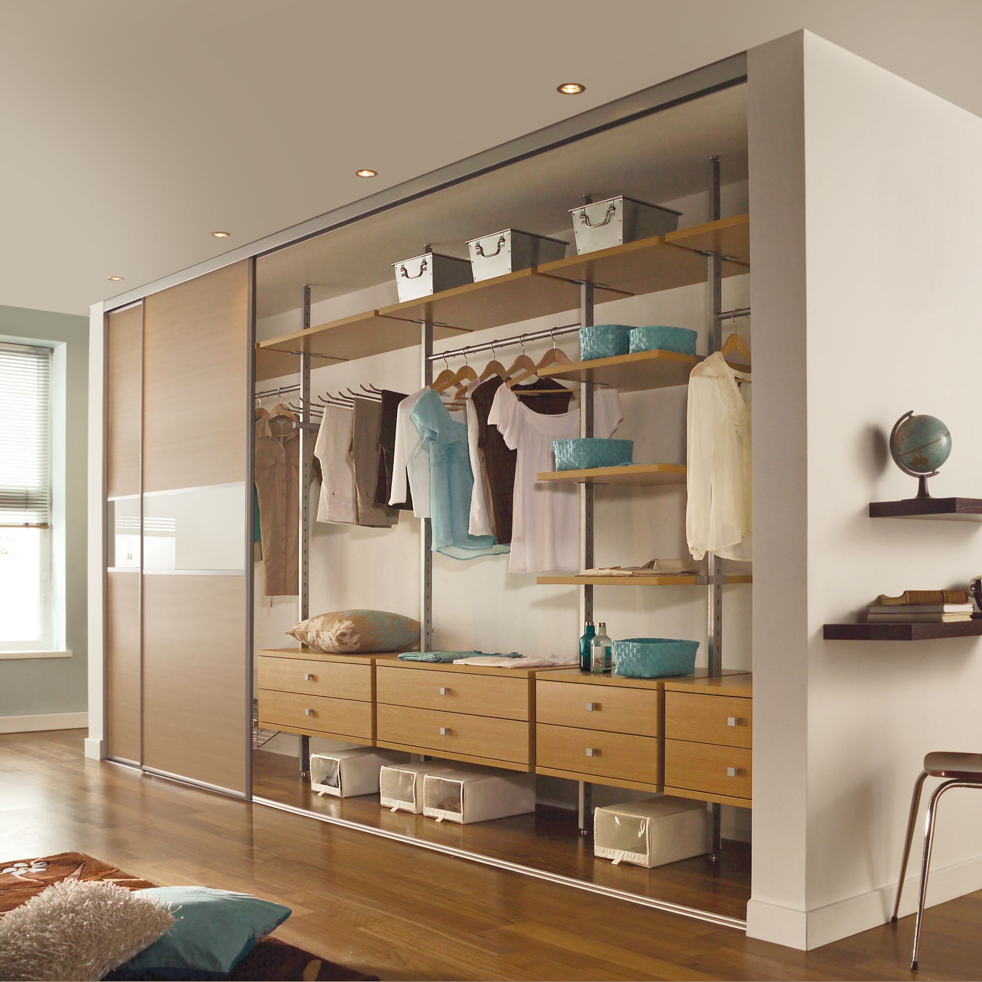 Spacepro Aura Oak effect Large Drawer kit (H)350mm (W)900mm (D)500mm