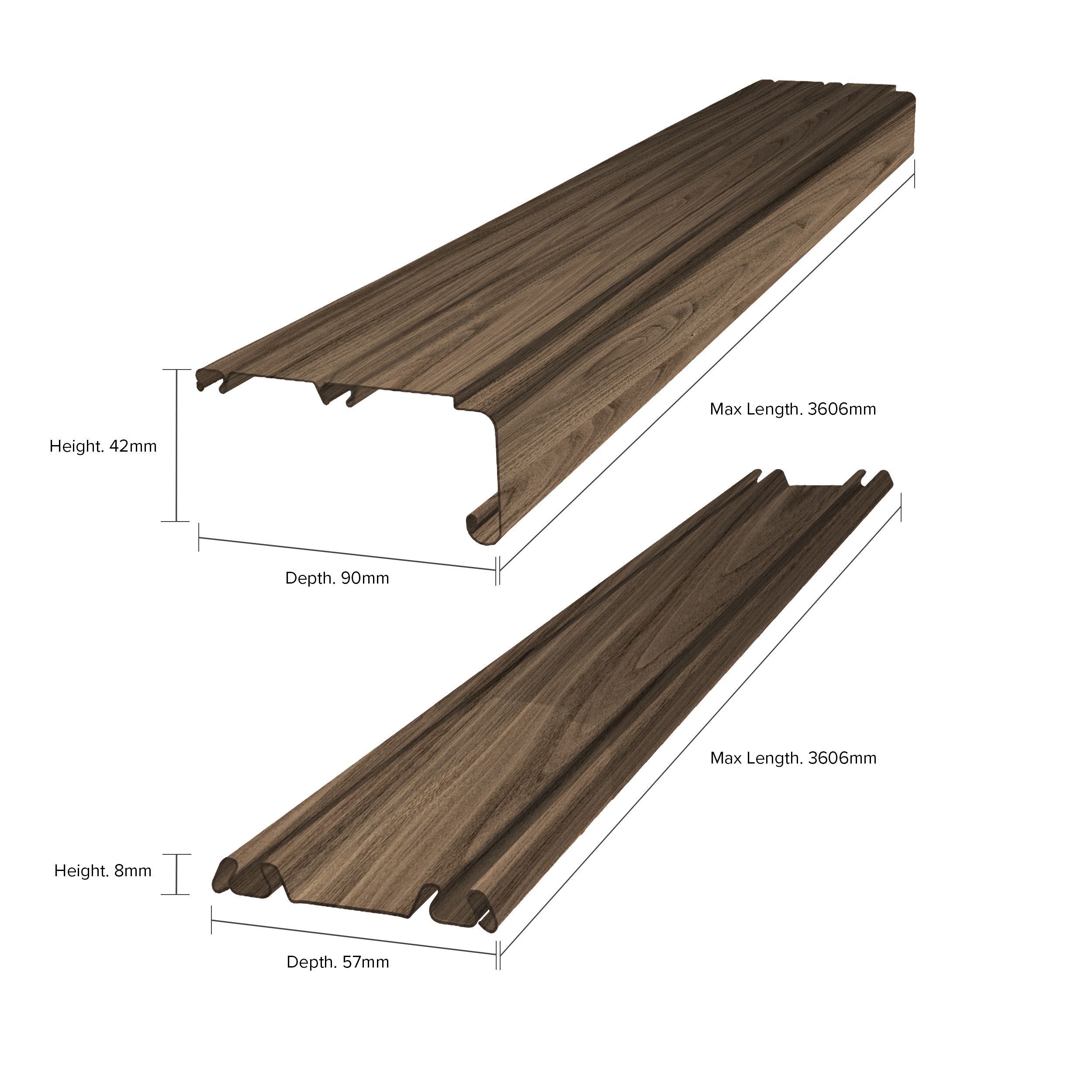 Spacepro Carini walnut Sliding wardrobe door track set (L)2692mm