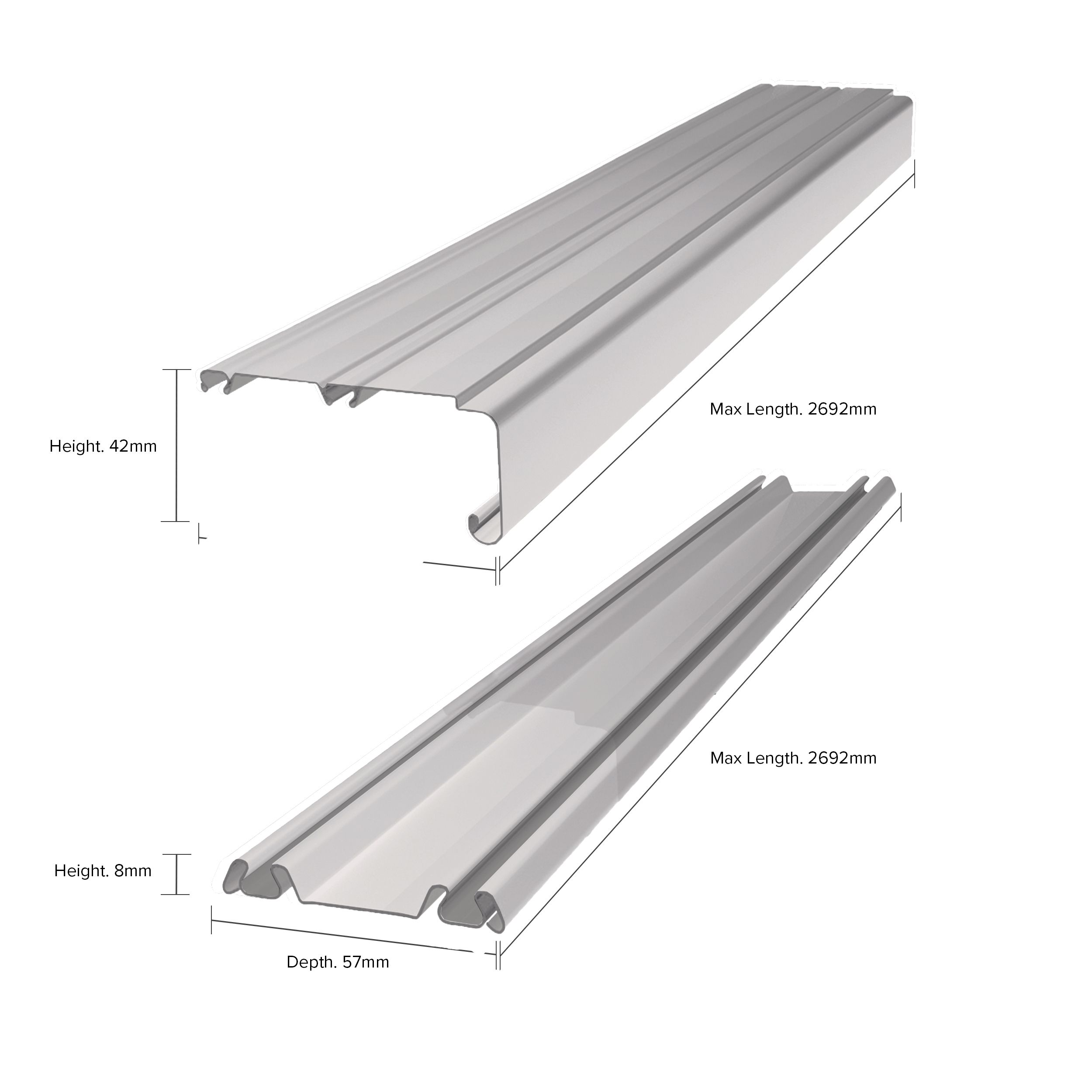 Spacepro Cashmere Sliding wardrobe door track set (L)2692mm