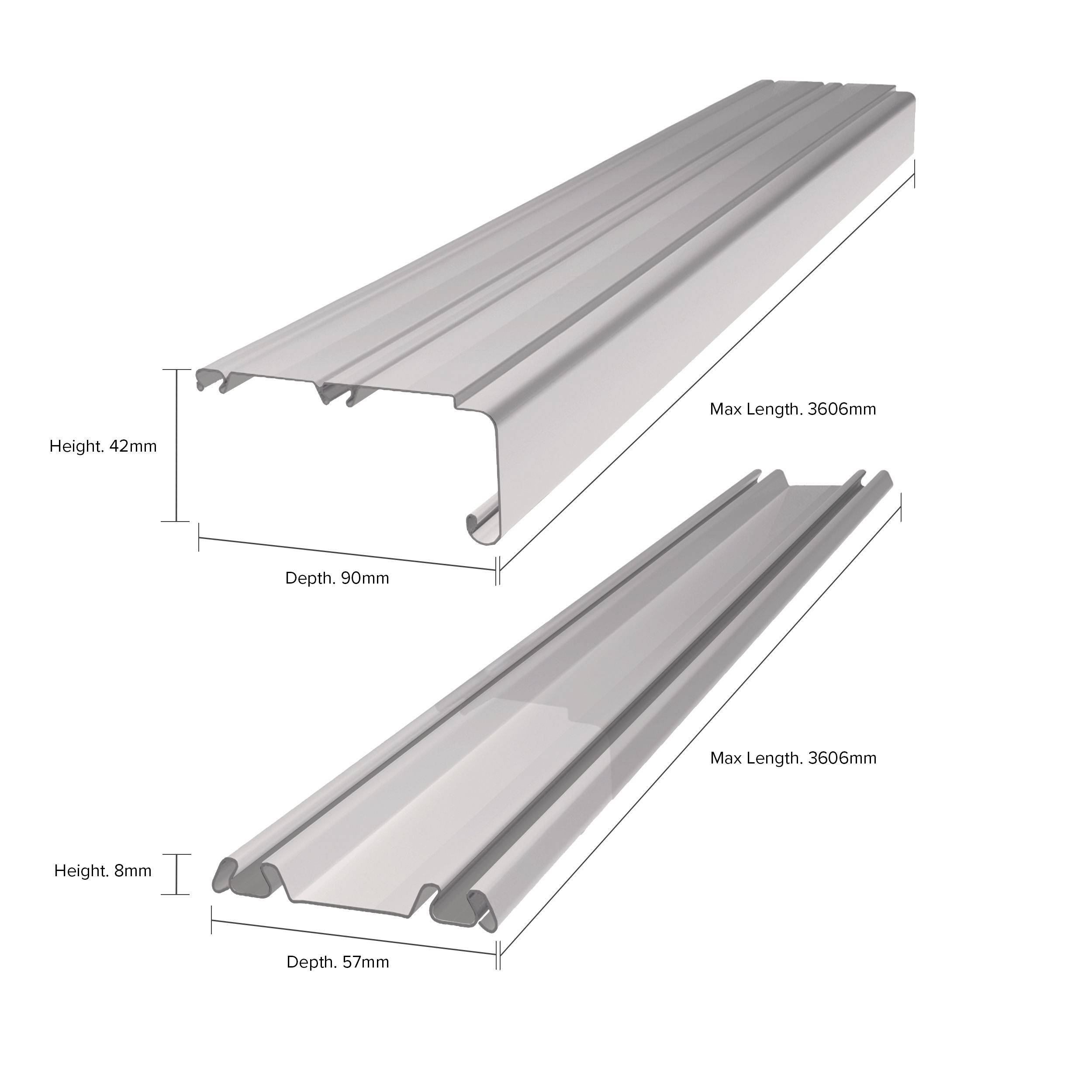 Spacepro Cashmere Sliding wardrobe door track set (L)3606mm