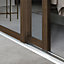Spacepro Classic Panelled Walnut effect Single panel 1 mirror Sliding wardrobe door (H) 2220mm x (W) 610mm