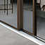 Spacepro Classic Panelled Walnut effect Single panel 3 mirror Sliding wardrobe door (H) 2220mm x (W) 914mm, Set of 3
