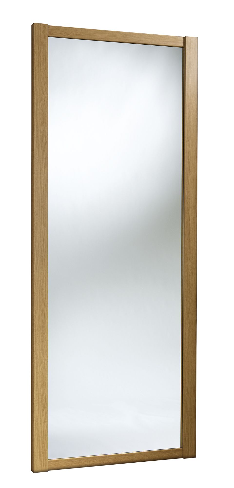 Spacepro Classic Shaker Natural Oak effect Oak effect frame Oak effect frame Mirrored Sliding wardrobe door, (H) 2220mm x (W) 610mm