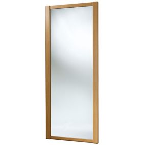 Spacepro Classic Shaker Oak effect Mirrored Sliding wardrobe door (H) 2220mm x (W) 762mm