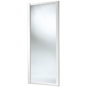 Spacepro Classic Shaker White Mirrored Sliding wardrobe door (H) 2220mm x (W) 762mm