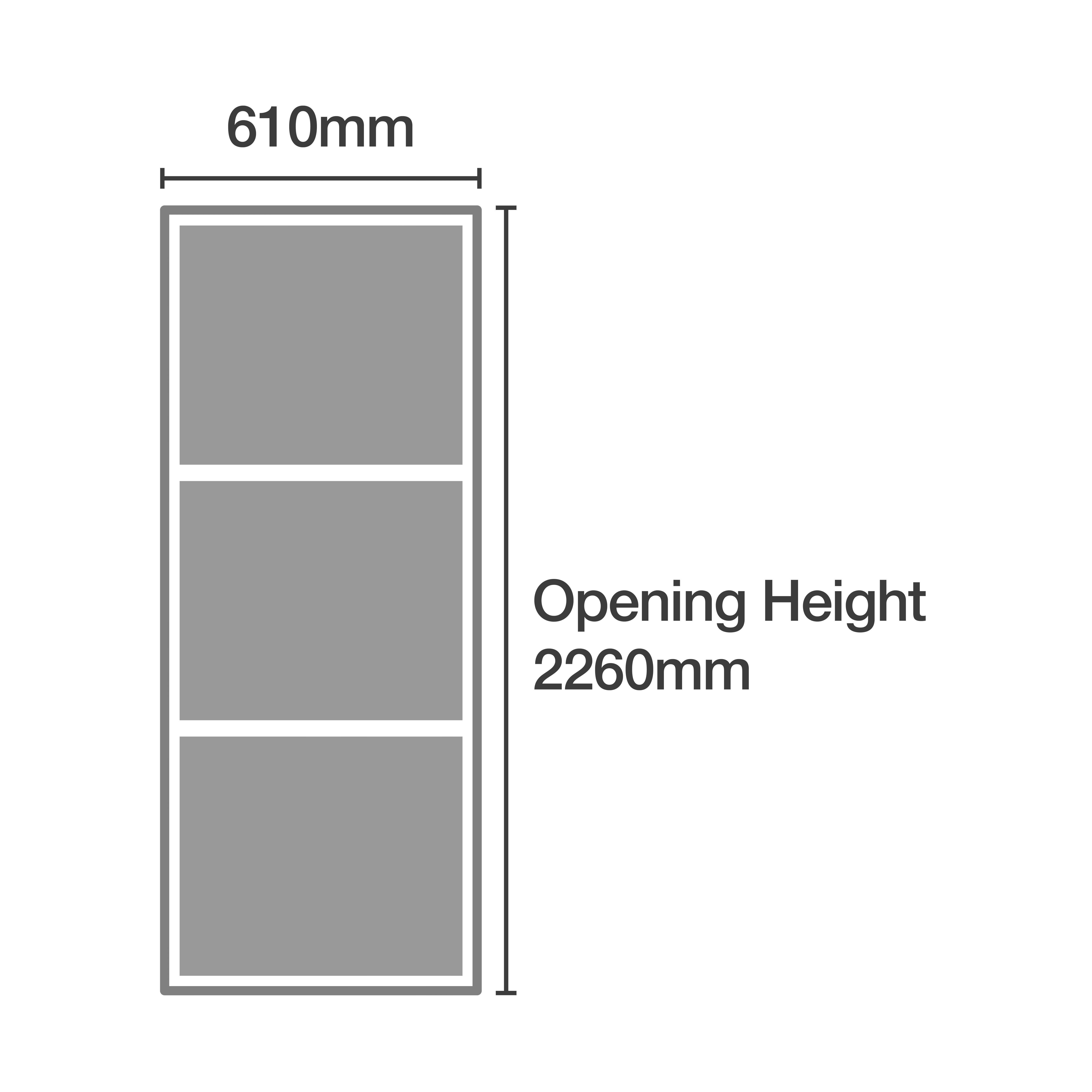 Spacepro Classic Shaker White Sliding wardrobe door (H) 2220mm x (W) 610mm