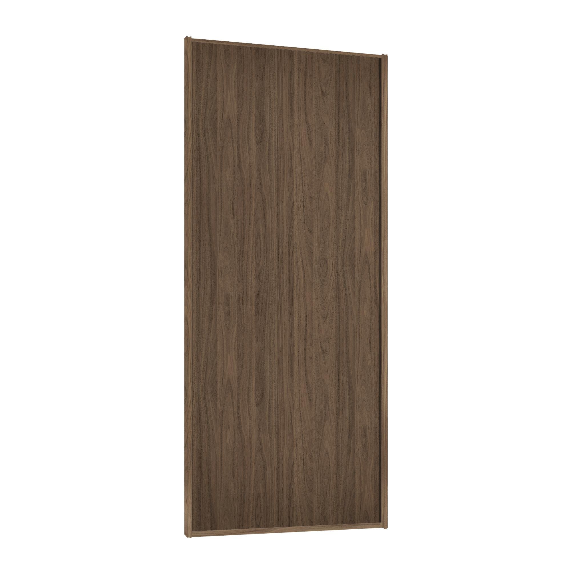 Spacepro Full length Matt Classic Carini Walnut frame Single panel Sliding wardrobe door, (H)2220mm (W) 610mm