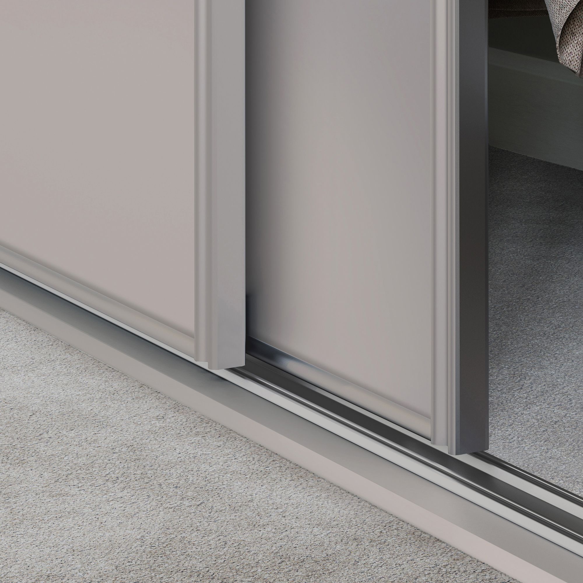 Spacepro Full length Matt Classic Cashmere frame Single panel Sliding wardrobe door, (H)2220mm (W) 762mm