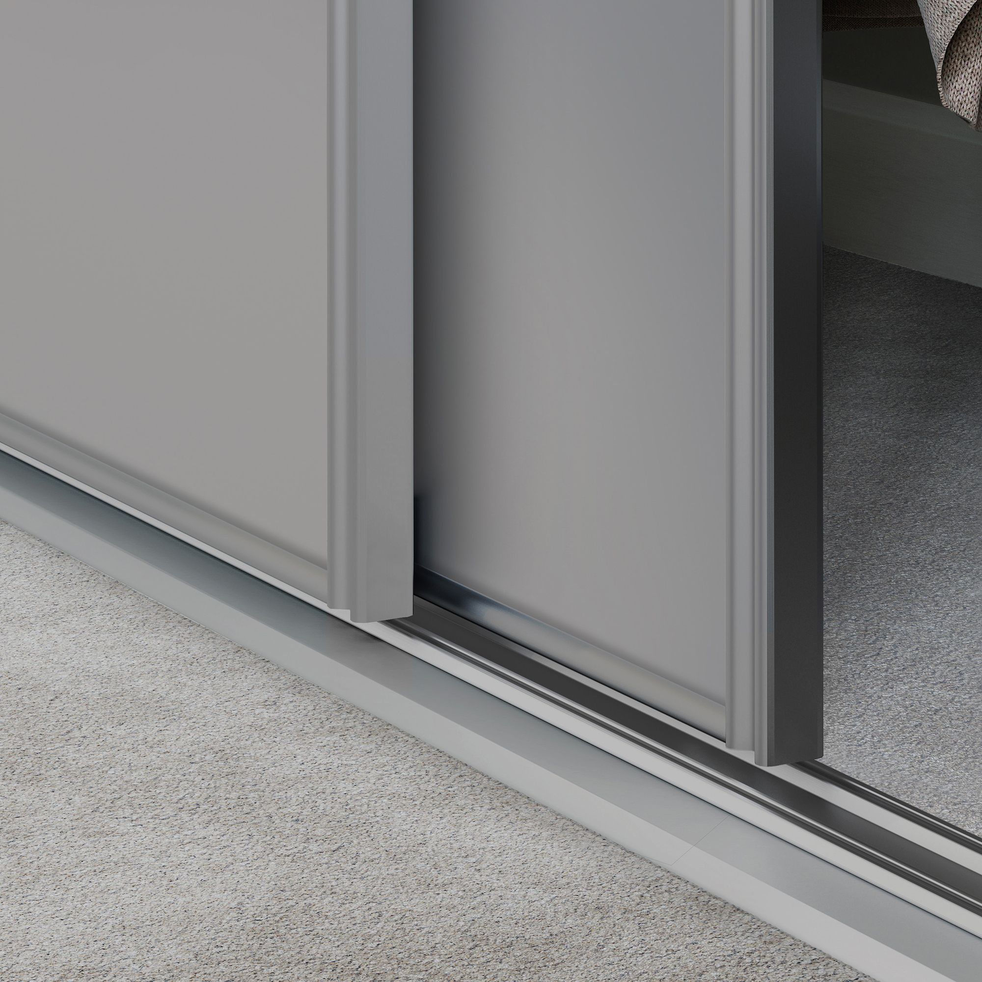 Spacepro Full length Matt Classic Dove Grey frame Single panel Sliding wardrobe door, (H)2220mm (W) 762mm