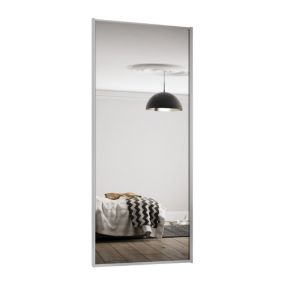 Spacepro Full length Mirrored Classic Silver frame Single panel Sliding wardrobe door, (H)2220mm (W) 762mm