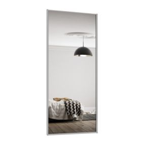 Spacepro Full panel Dove Grey frame Single panel Mirrored Sliding wardrobe door, a