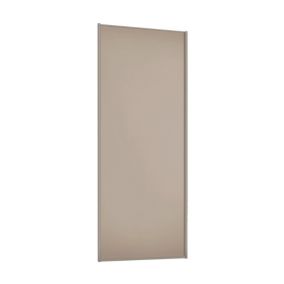 Spacepro Full panel Matt Pebble frame Single panel Sliding wardrobe door, (H) 2220mm x (W) 762mm