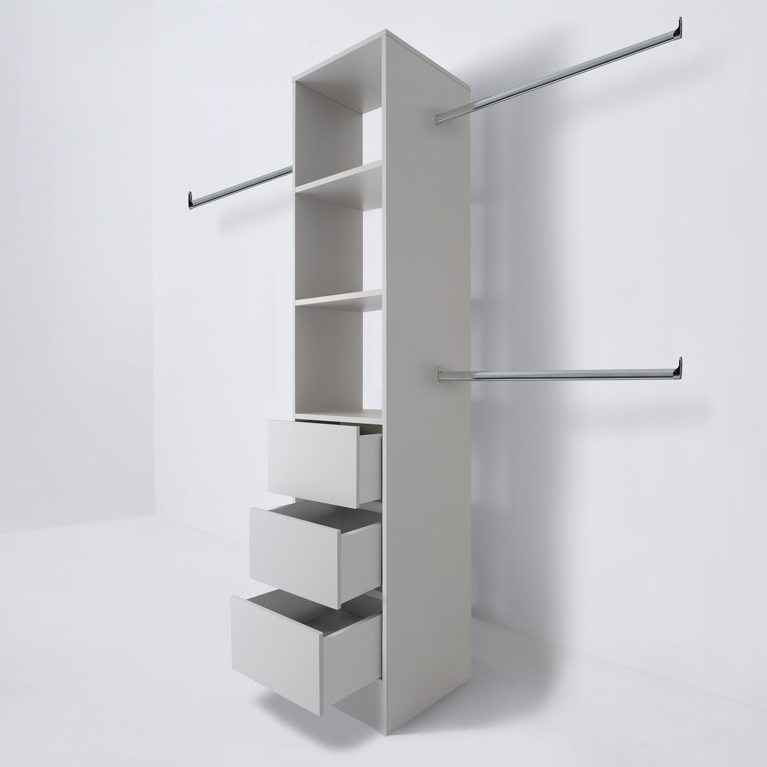Spacepro Modular Cashmere 3 Drawer Wardrobe cabinet (H)2100mm (W)450mm (D)500mm