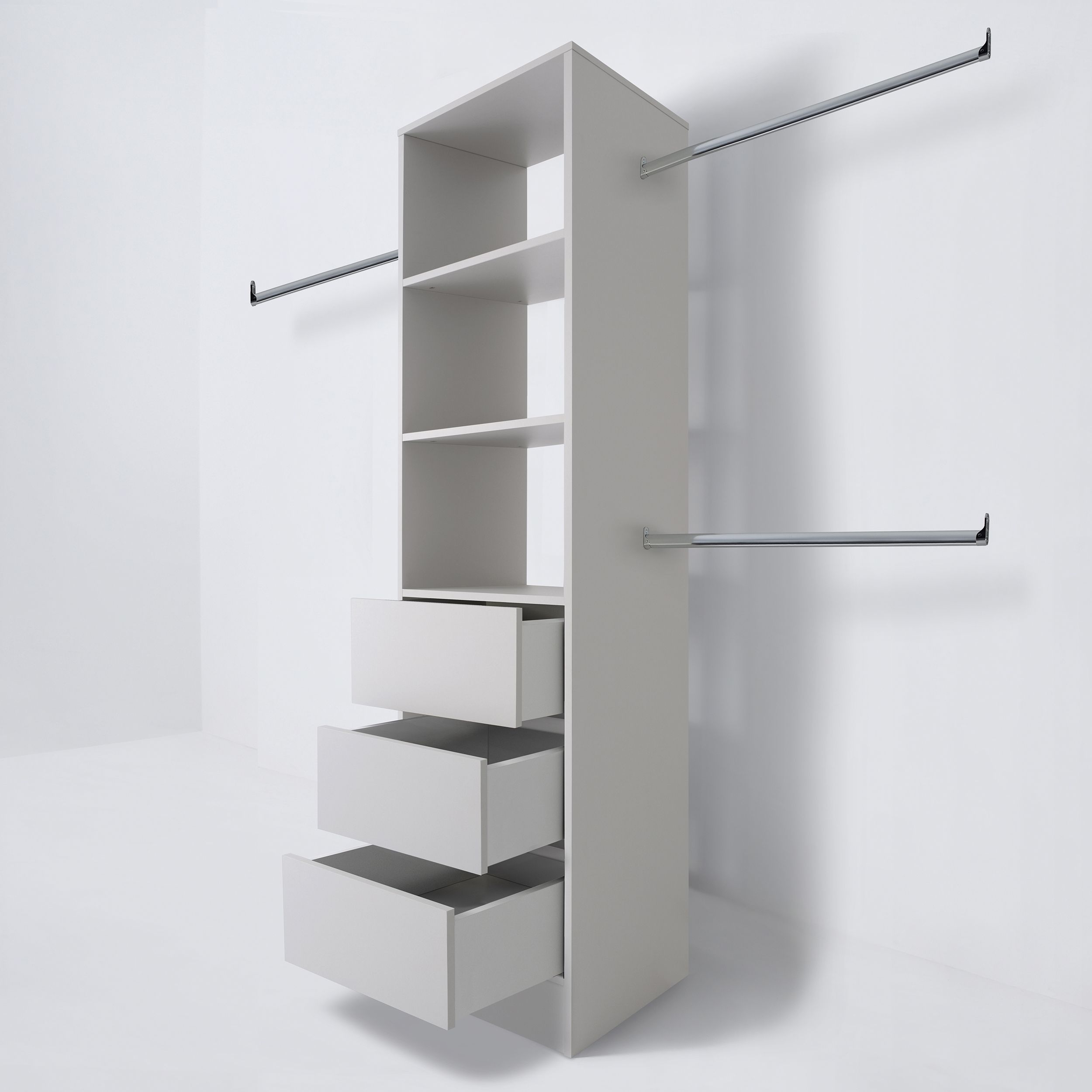 Spacepro Modular Cashmere 3 Drawer Wardrobe cabinet (H)2100mm (W)600mm (D)500mm