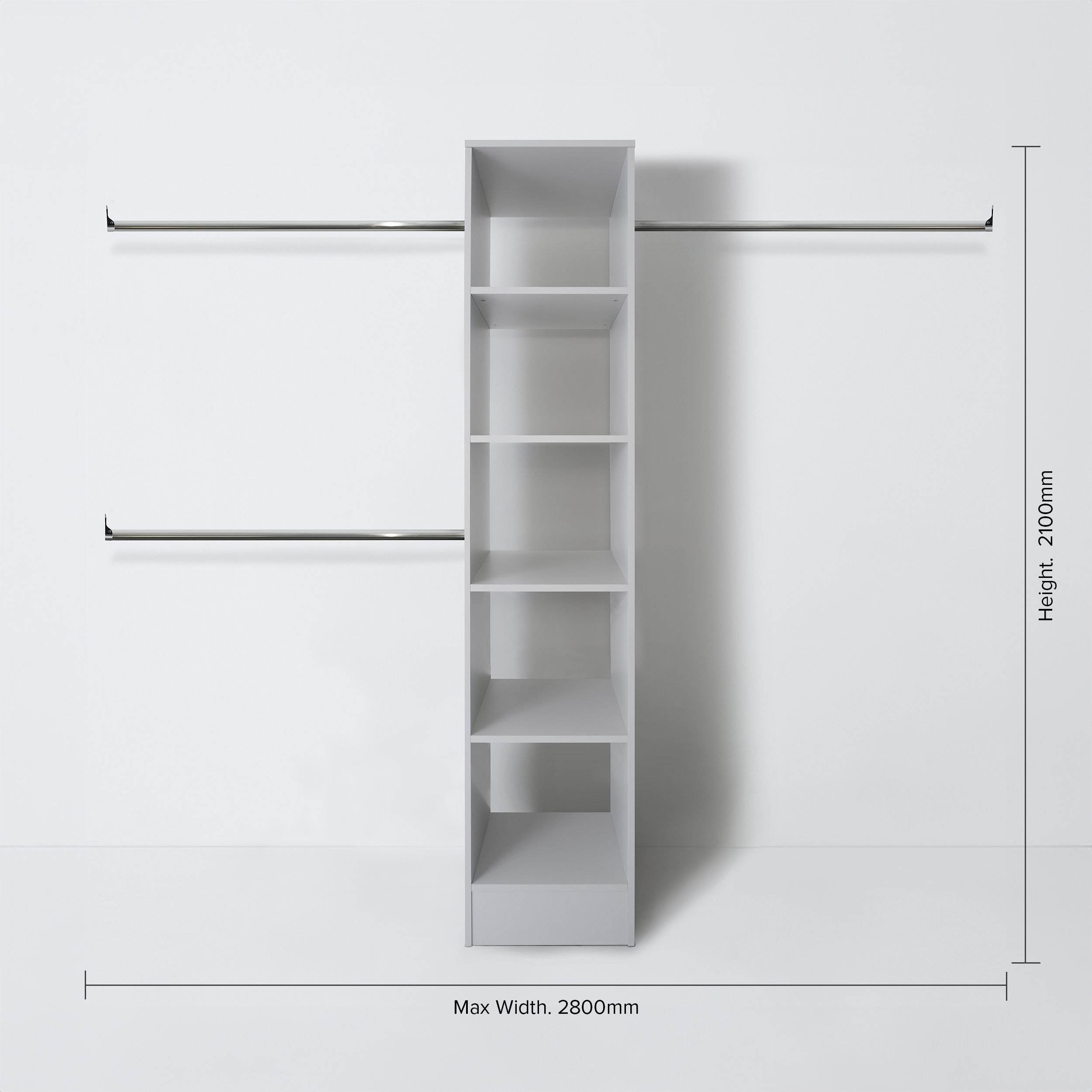 Spacepro Modular Dove grey Wardrobe cabinet (H)2100mm (W)450mm (D)500mm