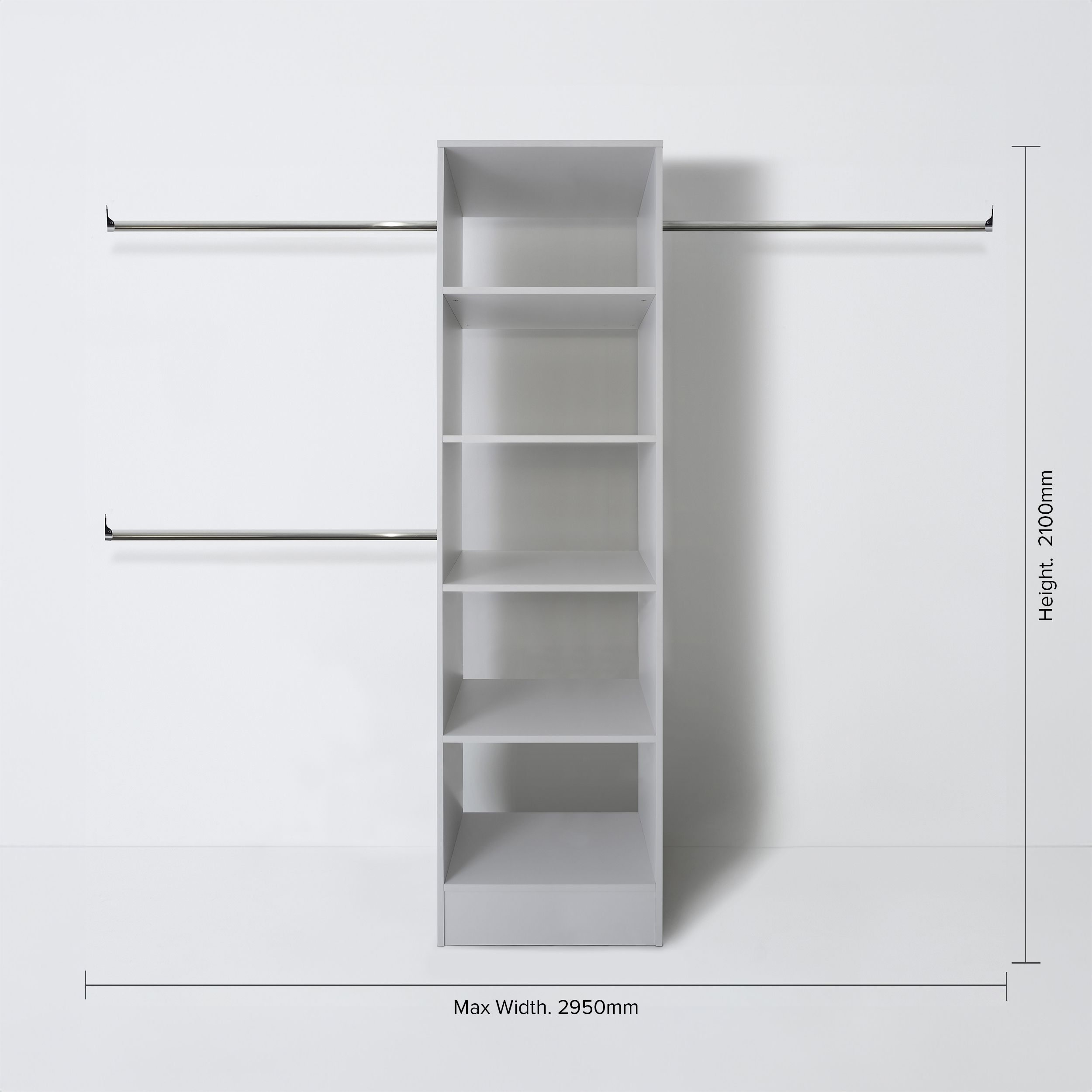 Spacepro Modular Dove grey Wardrobe cabinet (H)2100mm (W)600mm (D)500mm