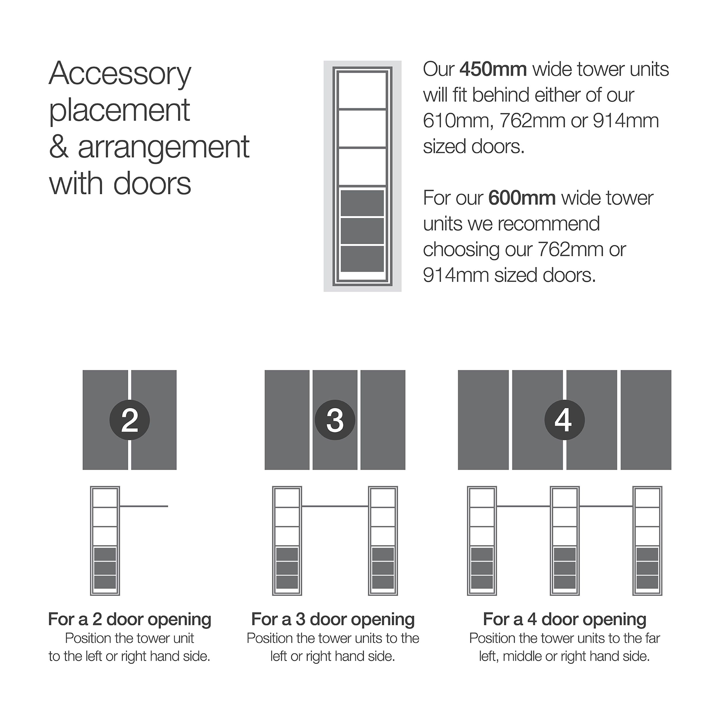Spacepro Modular Pebble grey Wardrobe cabinet (H)2100mm (W)450mm (D)500mm