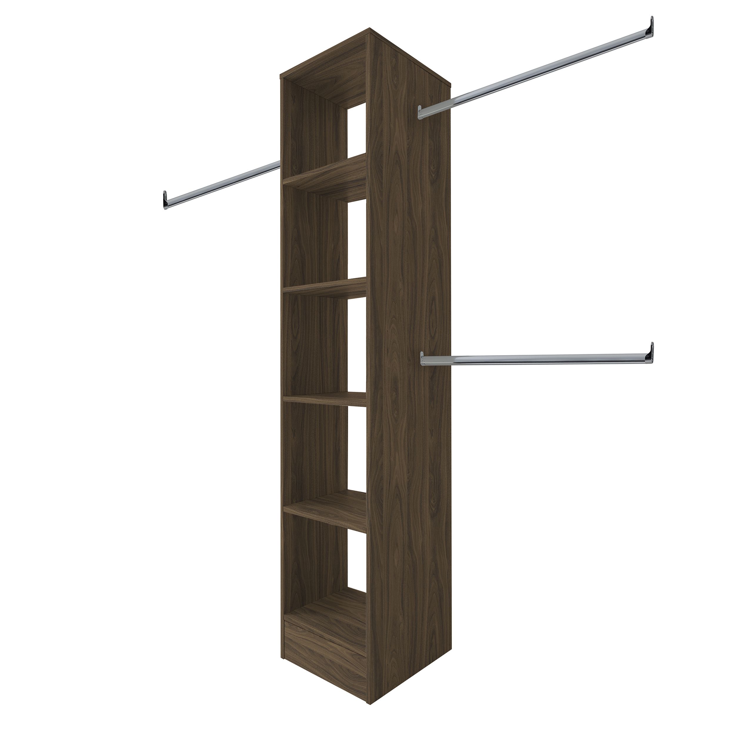 Spacepro Modular Walnut effect Wardrobe cabinet (H)2100mm (W)450mm (D)500mm