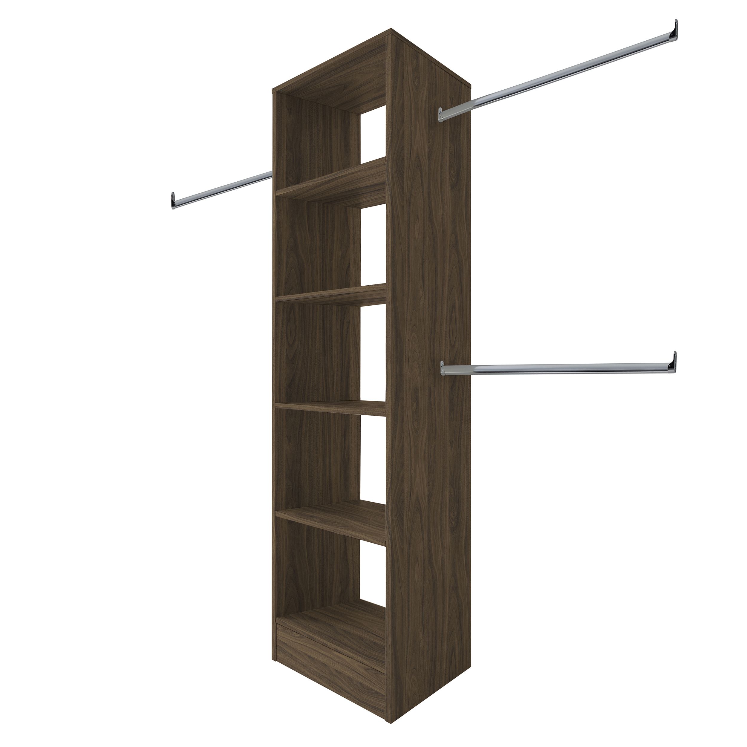 Spacepro Modular Walnut effect Wardrobe cabinet (H)2100mm (W)600mm (D)500mm