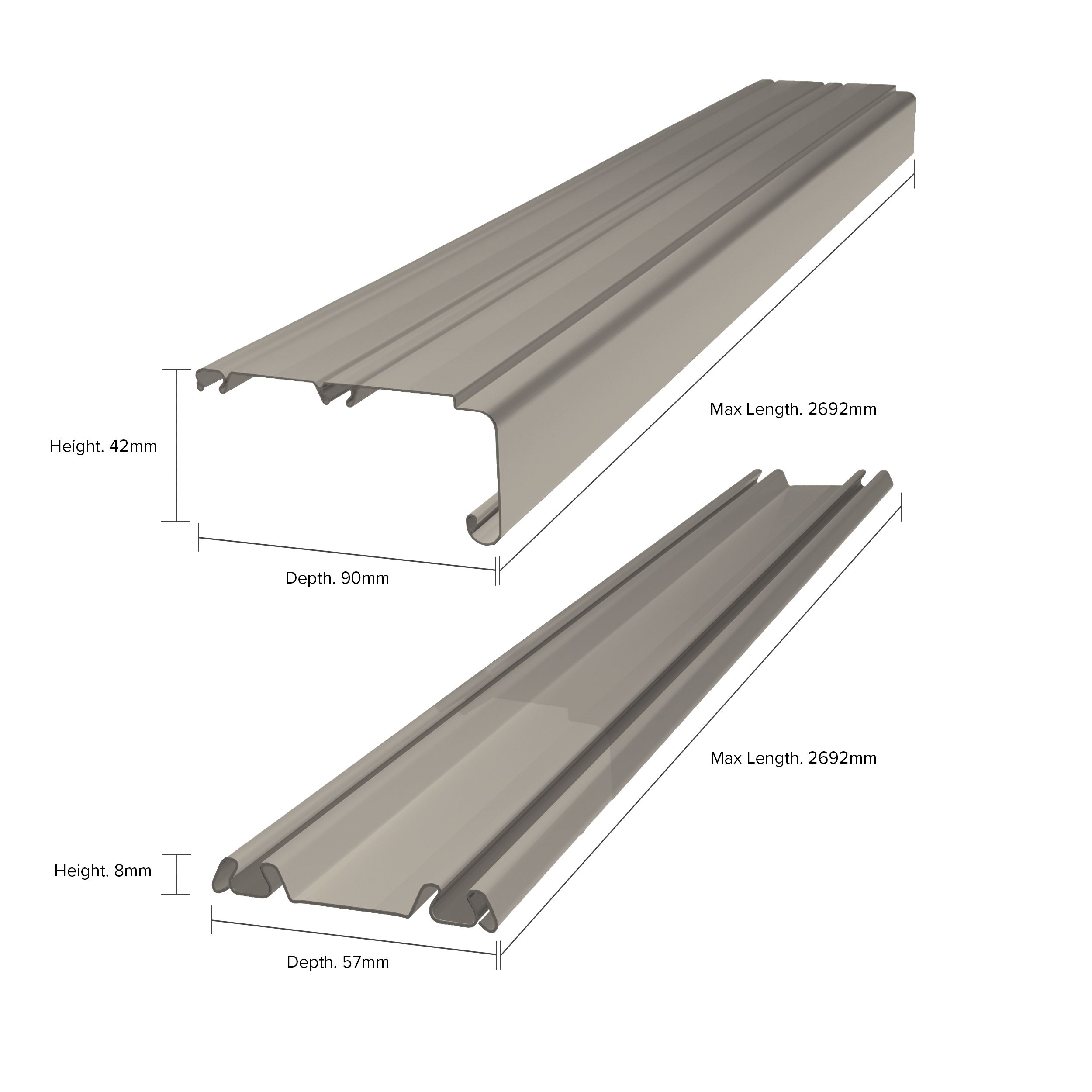 Spacepro Pebble Sliding wardrobe door track set (L)2692mm