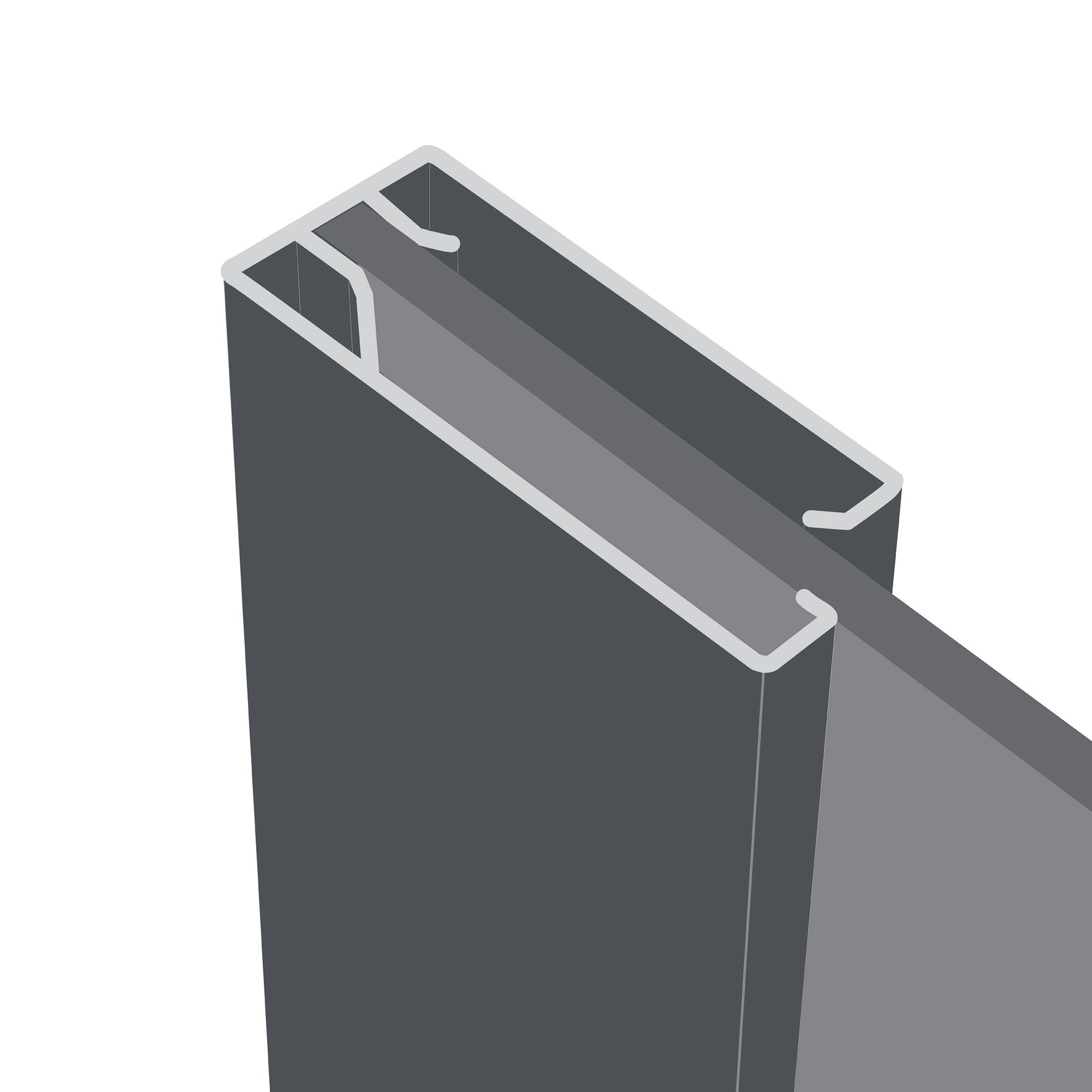 Spacepro Shaker Dark Grey Single panel 1 mirror Sliding wardrobe door (H) 2220mm x (W) 610mm, Set of 3