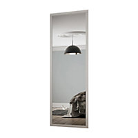 Spacepro Shaker Dove grey Single panel Mirrored Sliding wardrobe door (H) 2260mm x (W) 762mm