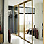 Spacepro Shaker Oak effect Mirrored Sliding wardrobe door (H) 2220mm x (W) 914mm