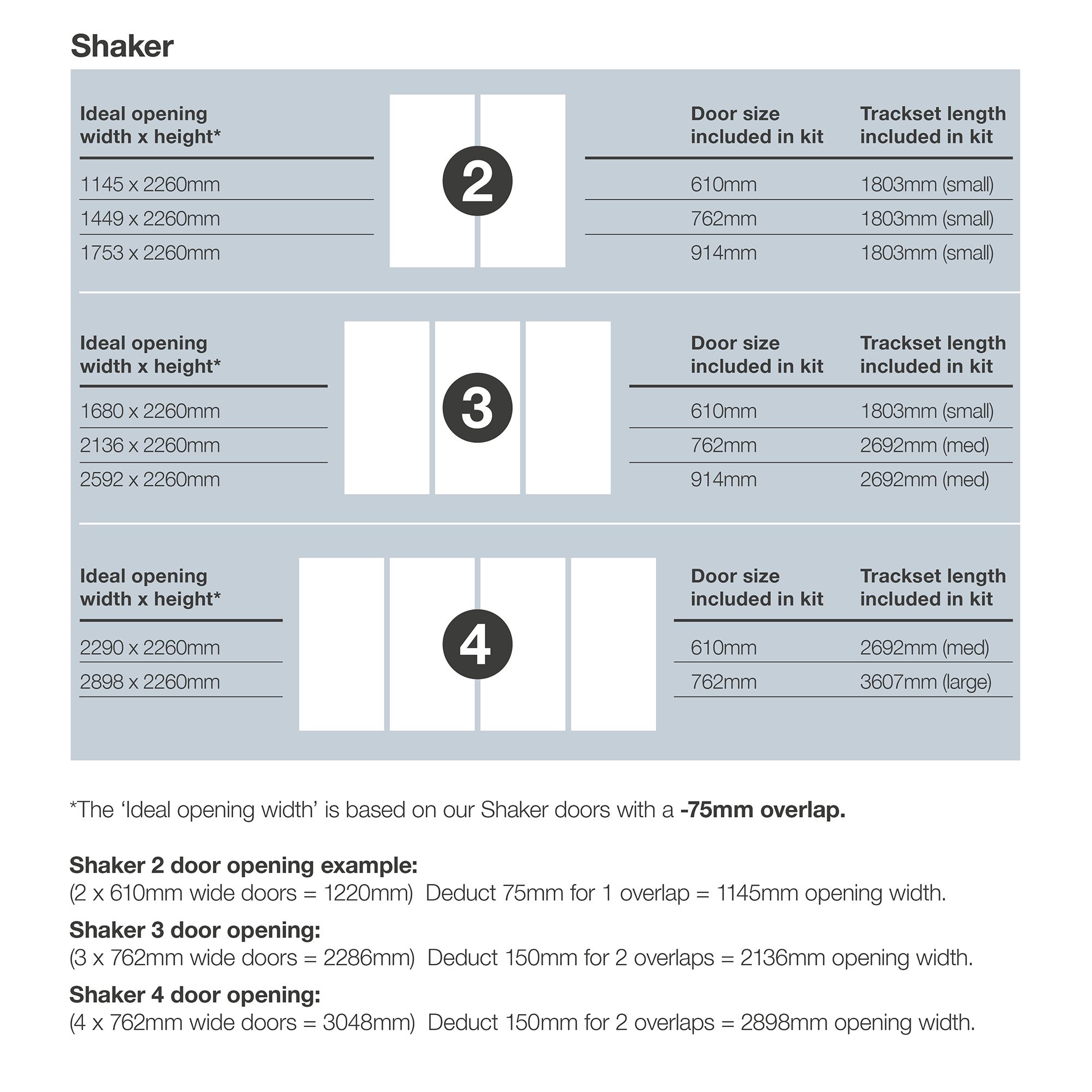 Spacepro Shaker Single panel 1 mirror Sliding wardrobe door (H) 2220mm x (W) 914mm, Set of 3