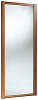 Spacepro Shaker Walnut effect Mirrored Sliding wardrobe door (H) 2220mm x (W) 762mm