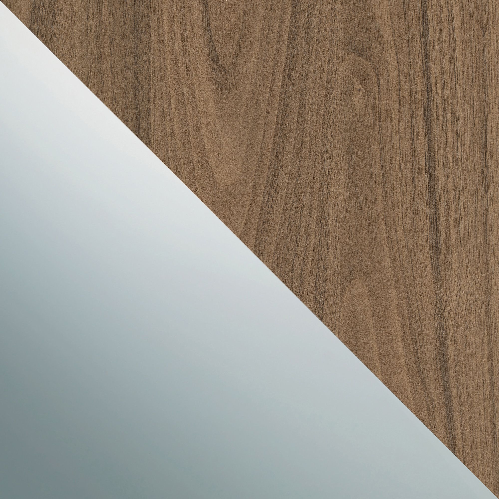Spacepro Shaker Walnut effect Single panel 1 mirror Sliding wardrobe door (H) 2220mm x (W) 610mm, Set of 3