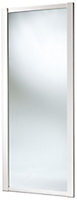 Spacepro Shaker White Mirrored Sliding wardrobe door (H) 2220mm x (W) 914mm