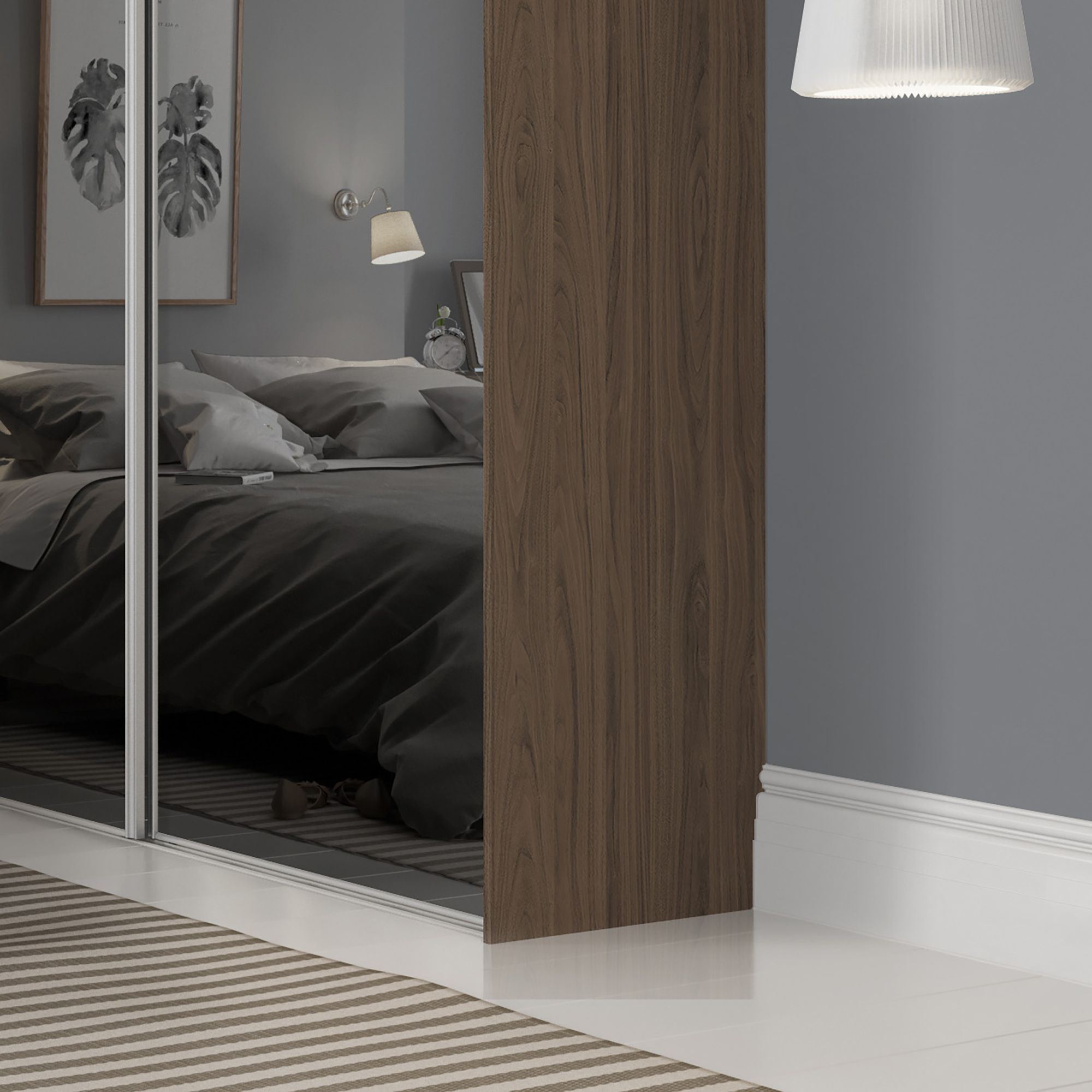 Spacepro Sliding Wardrobes Accessories Brown walnut effect Wardrobe End panel (L)2800mm (W)620mm