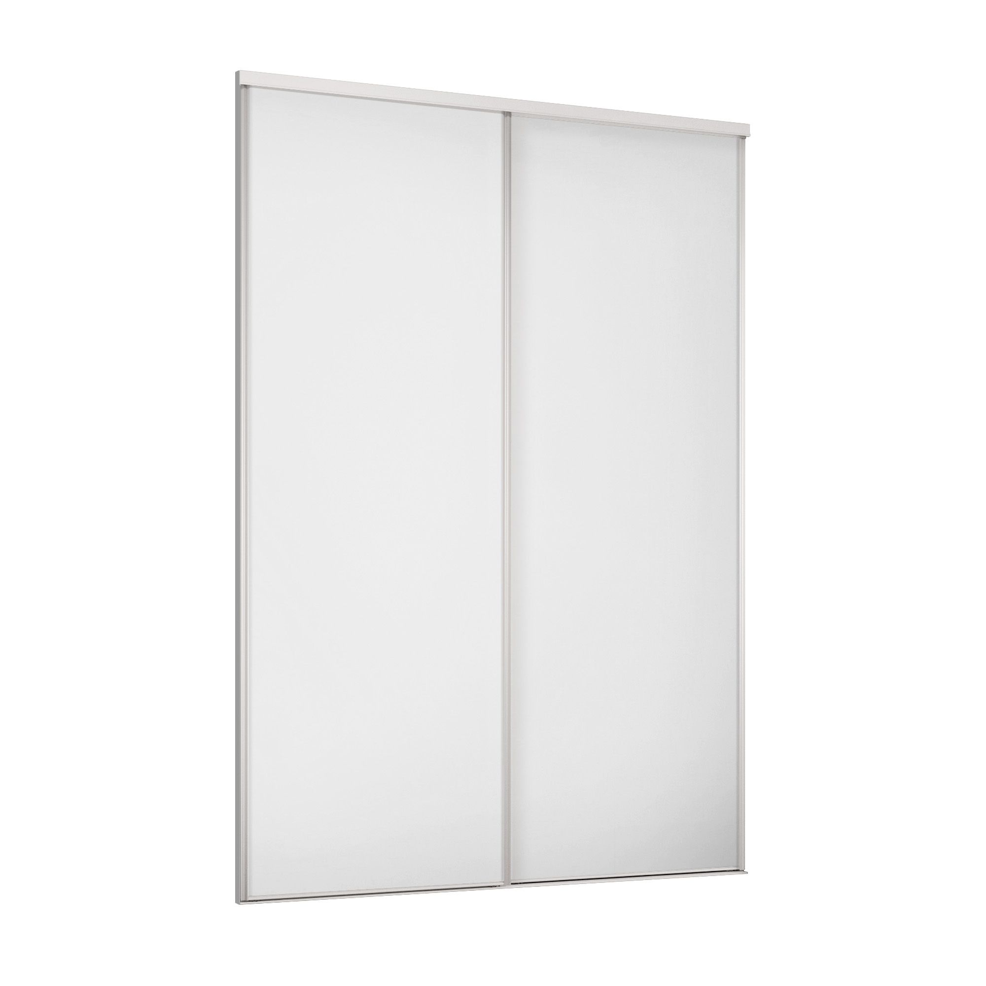 Spacepro Sliding Wardrobes Full length Matt White frame Single panel door, (H)2220mm (W) 762mm Set of 2
