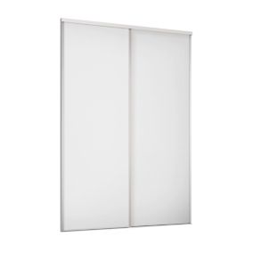 Spacepro Sliding Wardrobes Full length Matt White frame Single panel door, (H) 2220mm x (W) 914mm, Set of 2