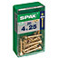 Spax PZ Flat countersunk Steel Screw (Dia)4mm (L)25mm, Pack of 20