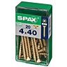 Spax PZ Flat countersunk Steel Screw (Dia)4mm (L)40mm, Pack of 20